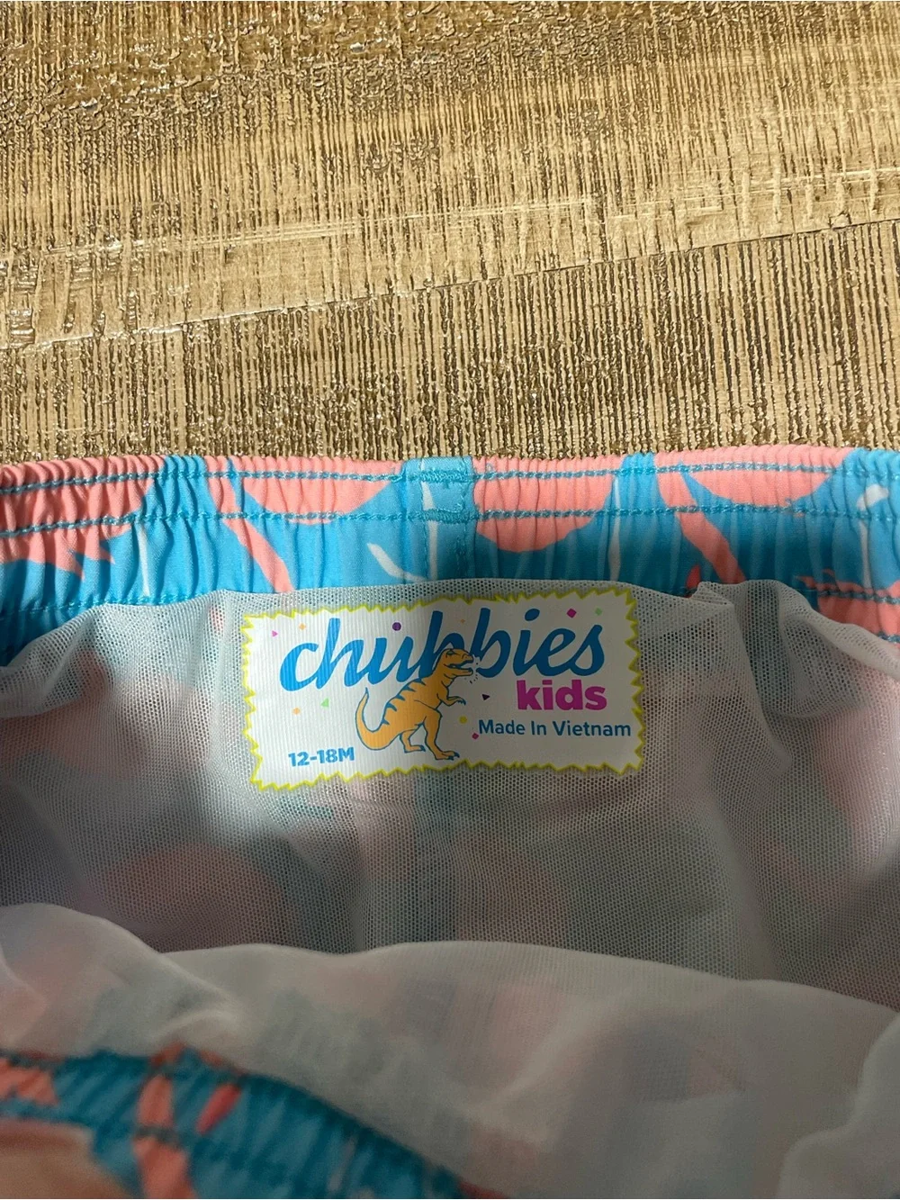 chubbies Kids Swim Shorts - Pink & Aqua Flamingo Print